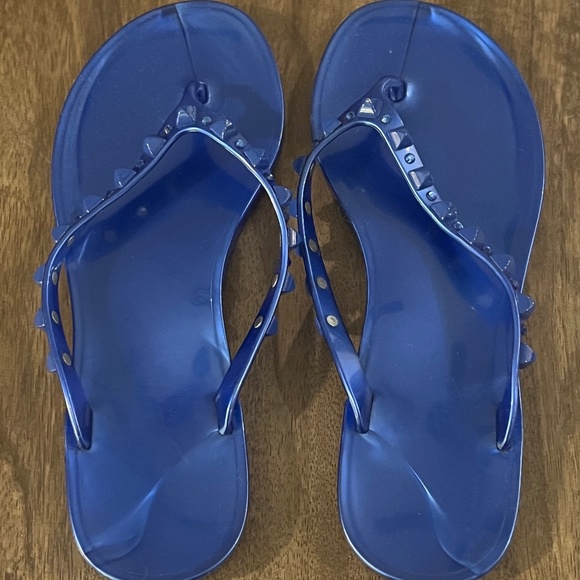 Blue Studded Jelly Sandals - Size 5 - Picture 2 of 3